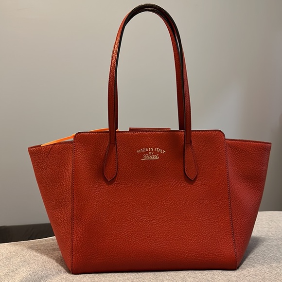 Gucci Swing Tote - Red Leather - Picture 2 of 13
